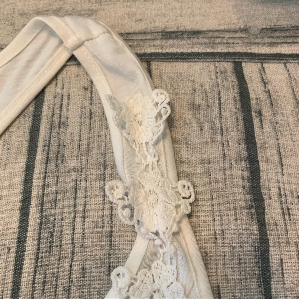 Lace Battenberg White Cami Camisole Sleeveless Fancy Figure Flattering L Large - Picture 13 of 16